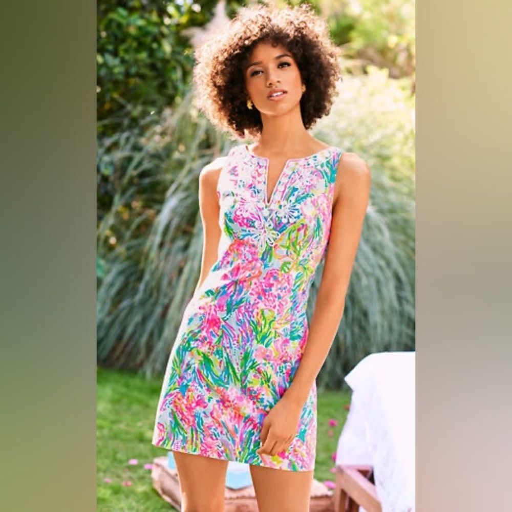 Lilly Pulitzer Shift Dress In Fan Sea Pants